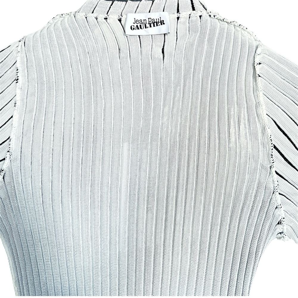 Jean Paul Gaultier Black and White Lurex Metallic Trompe L’oeil Body Knit Dress - Picture 3 of 14